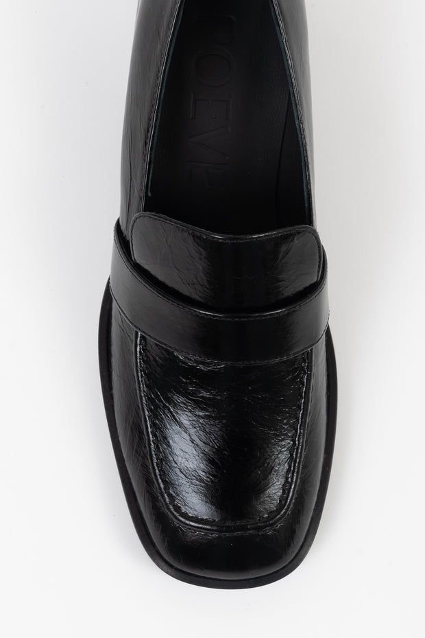 POEVE　イタリア製　ヒール　ローファー　ブラック